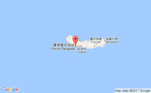 蓬塔德尔加达港港口地图