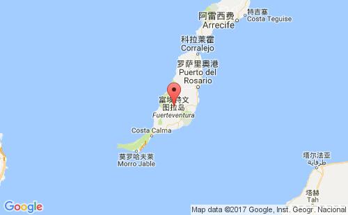 富埃特文图拉岛港口地图