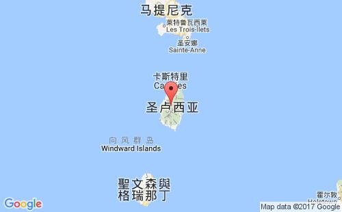 圣卢西亚港口地图