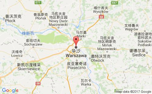 华沙港口地图